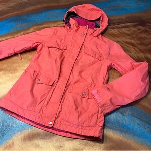 Sims Hooded Snowboard jacket small pink vented inner gaiter
